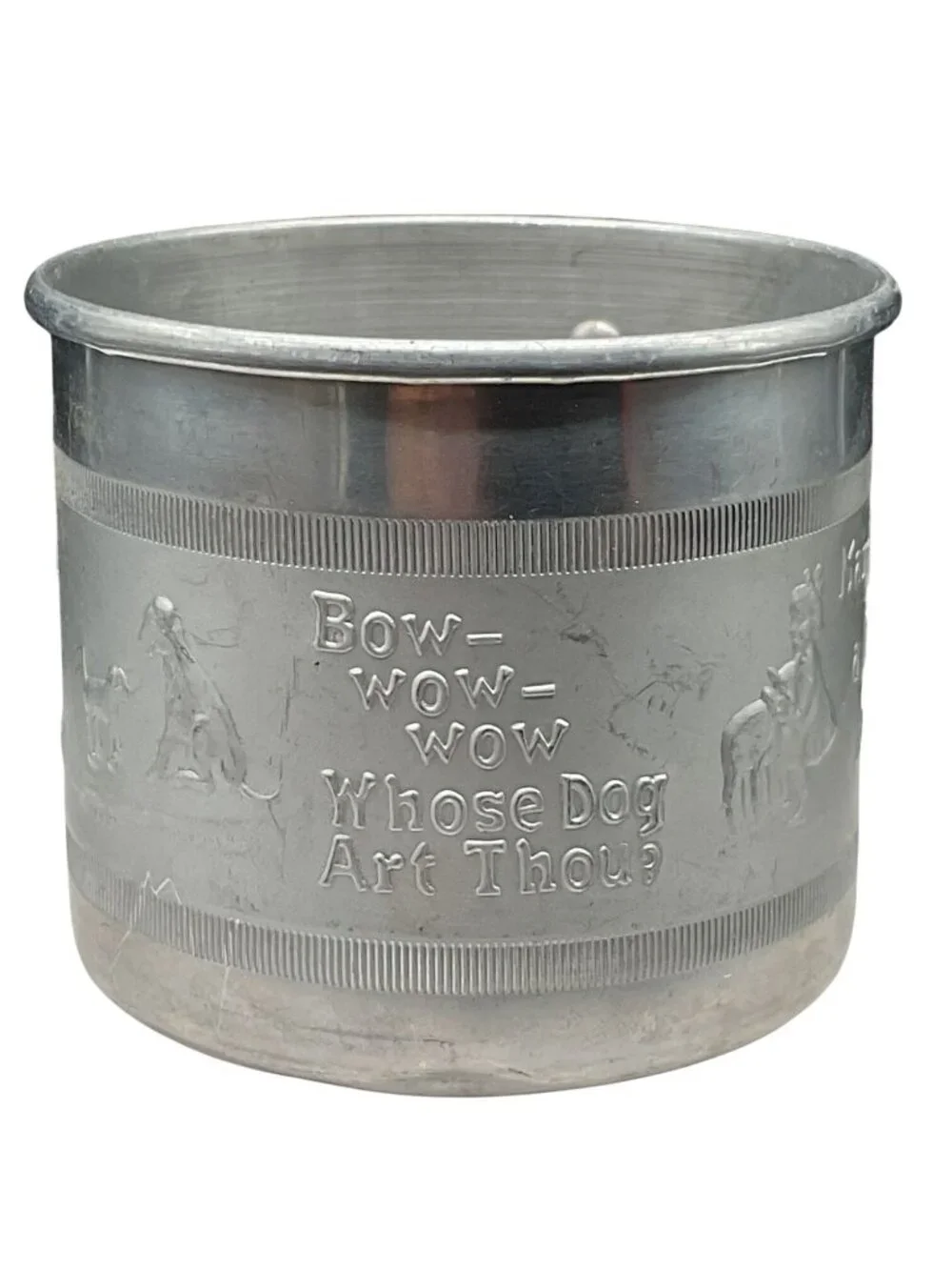 Vtg Childs Aluminum Nursery Rhyme Cup With Handle - 